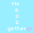 Pixelated text 'Me & U 2 gether' with a pink heart symbol on a light blue background, displayed in two identical vertical