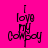 Four display the text "I love my Comboy" in black pixelated font on solid pink and red backgrounds with slight variations in color saturation