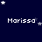 Dark blue background with white and light gray stars; four of 'Marissa' text in pixelated font, each containing four instances of the name