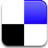 A rounded square icon divided into four equal quadrants with white, blue, black, and white sections.