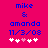 Pixelated text on bright pink background shows 'mike & amanda 11/3/08' with five white and one light pink heart icons below, two versions differ in heart positions.