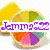A colorful circular icon with segmented sections in yellow, green, orange, pink, purple, and blue, overlaid with purple text reading "Jemima" on a white banner.