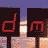 Pixelated digital display icons showing red numerals and letters on dark backgrounds against a sunset sky, arranged in a contact sheet with visible frame-to-frame animation changes.