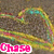 Pixelated static image with abstract colorful shapes and pink text reading 'Ohh' on a white background.