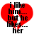 Red broken heart with black text reading 'i like him... but he likes... her' over white background.