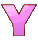Nine identical pink Y-shaped icons with brown outlines arranged in a on gray background