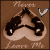 Pixelated heart-shaped icon with dark brown hair, light skin, and a small V-shaped symbol above; text reads 'Kiss me' at top and bottom.