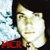 Pixelated static icon featuring a stylized white and yellow figure with red text "MCR" on black background, left side shows partial blue/white patterned area.