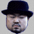 A pixelated buddy icon featuring a person wearing a dark bowler hat on the left and green text reading "Original Icons .com" on a dark green background on the right, displayed as a static contact sheet with two frames.