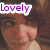 four pixelated images with purple 'Lovely' text overlays, each showing different individuals in various poses and backgrounds