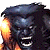 Pixelated image of a dark-skinned character with black hair, mouth open in a shout or roar, holding an orange-yellow glowing object near their face against a white background.