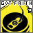 Yellow circular icon with black center containing a yellow car, text 'GOT FAITH ?' above, and '12GRACE STREET .COM' below, with pixelated text variations.