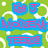 Green background with white circular patterns, featuring pixelated text in blue and pink outlines on a static image.