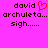 Pixelated text on bright pink background with red heart symbol replacing 'i' in 'david', showing two identical static frames.