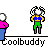 Animated contact sheet showing a pixel art character sequence with text "I ❤️ YOU" and repeated "Coolbuddy" labels across frames.