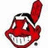 Red cartoon character with large white teeth, black outline, and a tall red feather on its head, set against a white background.