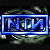 A 50x50 pixel animated contact sheet showing two frames of a Nine Inch Nails logo animation with green text on the right side.
