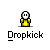 Pixelated character in yellow shirt with multiple expressions and speech bubbles showing text like "UMM..." and "I DON'T EVEN KNOW WHAT A DROPKICK IS", plus a falling object animation.