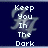 Pixelated text on dark blue background with gray smoke-like shapes, displaying two phrases in white block letters.