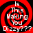 Red and black spiral background with white text reading "Is This Making You Dizzy???" in four identical