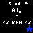 Pixelated text and symbols on black and blue backgrounds with a star icon changing from blue to black.