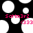 Black background with white circles of varying sizes, pink text reading 'Samm3r' and '<333', static image.