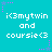 Pixelated turquoise background with white text reading "i<3mytwin and cursive<3" repeated in a , surrounded by purple star and dot decorations