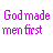 Static image with purple pixelated text on white background arranged in four of phrases