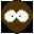 Brown cartoon head with white eyes and small mouth, alternating between open-eyed and closed-eye states on black background.