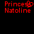 Red pixelated text 'Princess Natoline' with a heart symbol replacing the 's' in Princess on left side, displayed against black background.