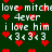 Pixelated green background with repeated white text phrases and red heart symbols scattered throughout.