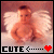 Pixelated image of a baby with angel wings, showing two states: one with red heart symbol and one with white heart symbol.