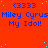 Red background with blue text repeating 'Miley Cyrus My Idol!' in a pattern, scattered cyan dots, and a gray rectangle on the right edge