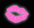 Animated sequence of pink lips with white highlights and gray inner details against a black background, showing sequential changes in lip shape and highlight intensity.