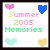 Six pixel-art display 'Summer 2005 Memories' text with heart icons, each showing distinct color variations of the same layout
