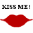 Red lips with white highlights on a white background, accompanied by 'KISS ME!' text above each lip set.