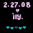 Pixelated text and symbols on black background with cyan star-like shapes changing position between