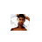 A 4-frame animated contact sheet showing a shirtless man with dark hair adjusting his hair against a white background, displayed in a 2x2 grid layout.