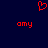 Red pixelated heart symbol above two red 'omy' text elements on dark blue background.