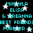 Pixelated cyan text on black background with white stars, repeating names and phrases in a pattern
