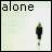 A pixelated figure walks away from the viewer across six with varying background shades, each displaying 'alone' text at top left