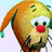 Pixelated cartoon character with orange ears and red nose on black background with yellow text "I'm Missing You Like Crazy".