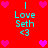 Red background with cyan text 'I Love Seth <3' and pink heart symbols in a pattern