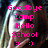 A pixelated image of a person with long hair, overlaid with pink text in four quadrants, each displaying different phrases.