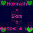 Pixelated digital image with dark blue background, pink text, and green heart symbols arranged in repeating pattern.