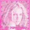 A pink-tinted of four identical images showing a person with light hair, each bordered by pixelated squares and displaying text at the bottom