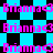 repeating pink text 'Brianna' with a heart symbol on cyan and black checkered backgrounds