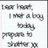 A static image with a red background and white pixelated text, featuring a blurred note on the left side.