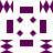 Static pixel art grid of purple geometric shapes on white background including horizontal and vertical rectangles, four cross-shaped icons, and two symmetrical waveforms.