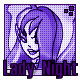 Pixelated purple-haired character with closed eyes and a slight smile, labeled 'Lady_Night' in bold text below.